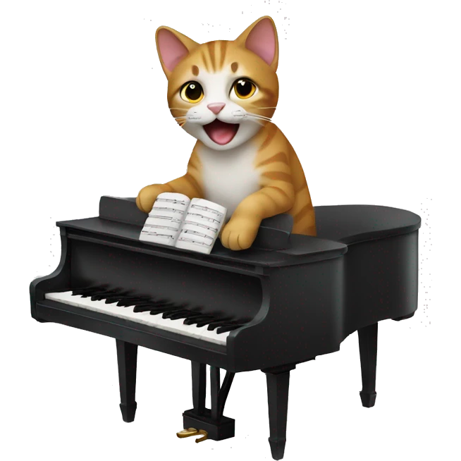 Cat playing piano  emoji