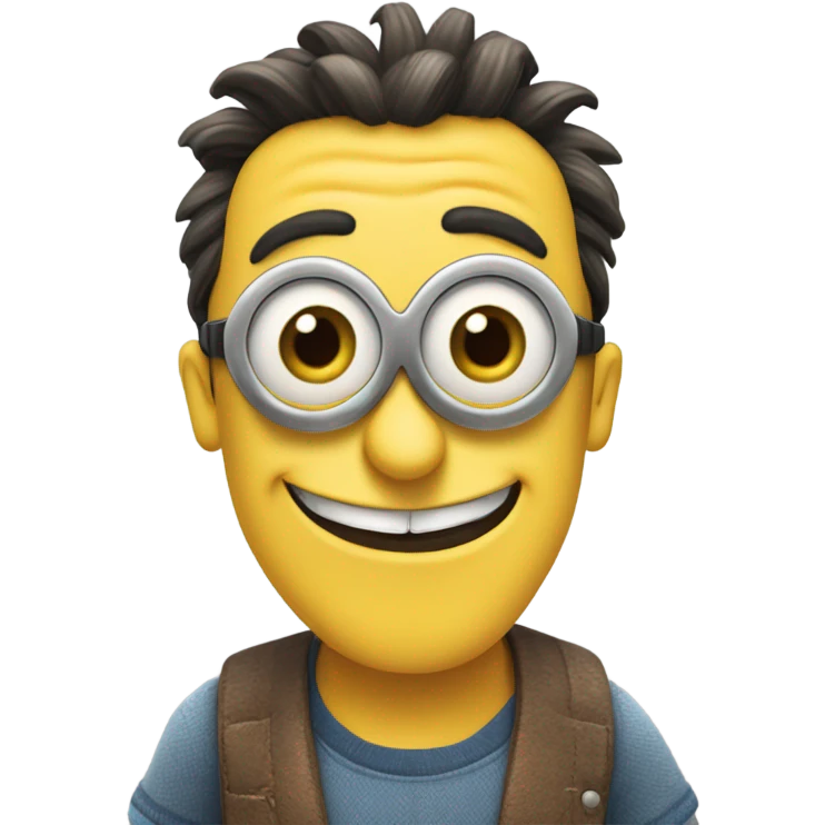 Minion making mischievous face emoji