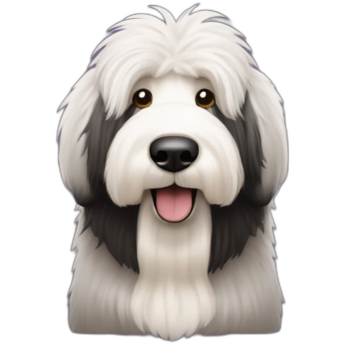 old english sheepdog with pint of guinness emoji