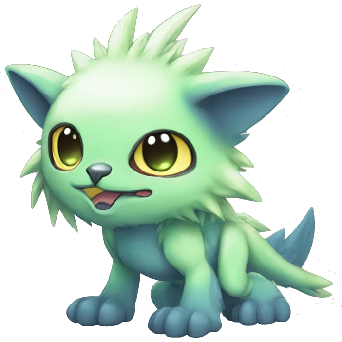 cute cool edgy ethereal magical alien punk Digimon-Fakemon-animal full body emoji