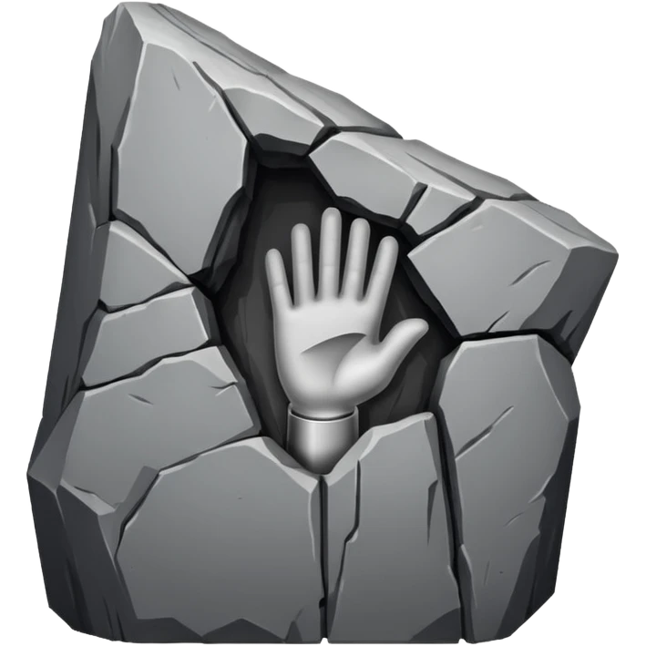 Large vertical opening with an upside down rock and roll hand emoji