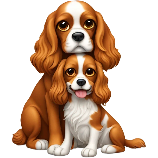 Lovers and cavalier dog emoji