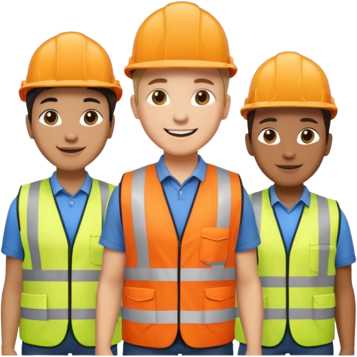 group of multiracial railway engineers emoji