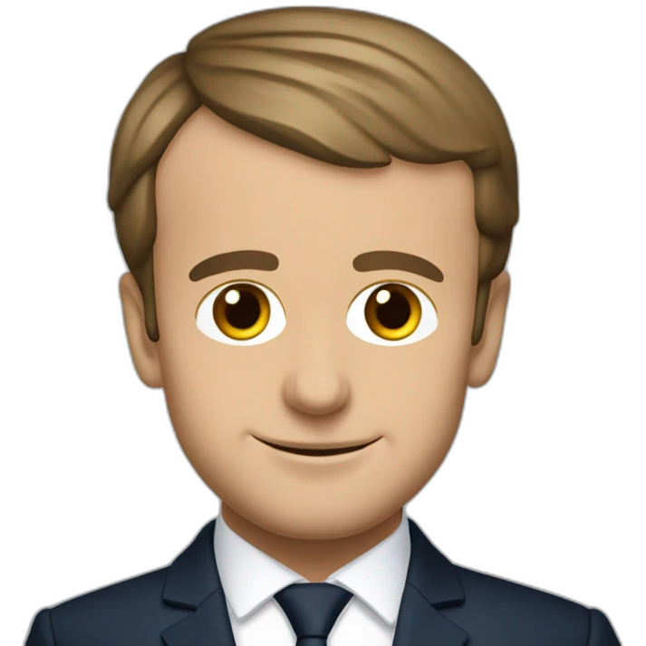 Emmanuel Macron with french flag emoji