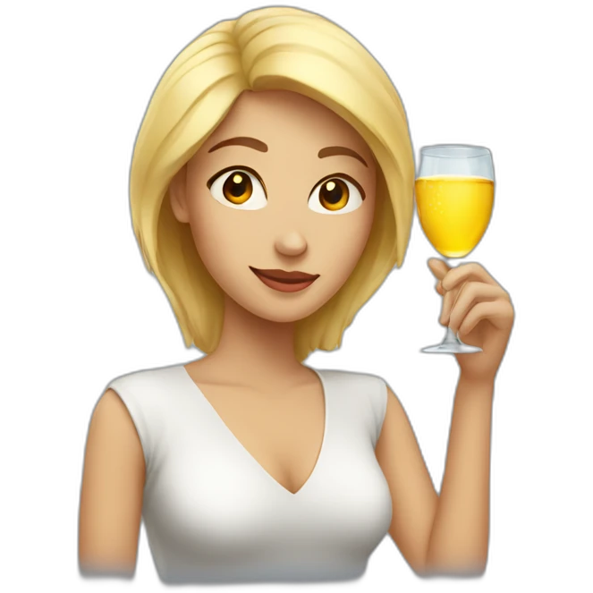 woman in love with a glass emoji