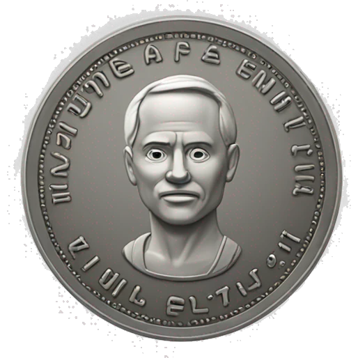 The coin with the inscription is easy emoji