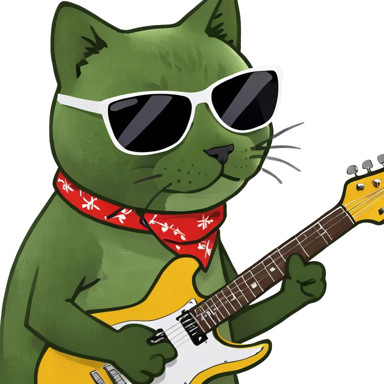 guitar playing cat emoji