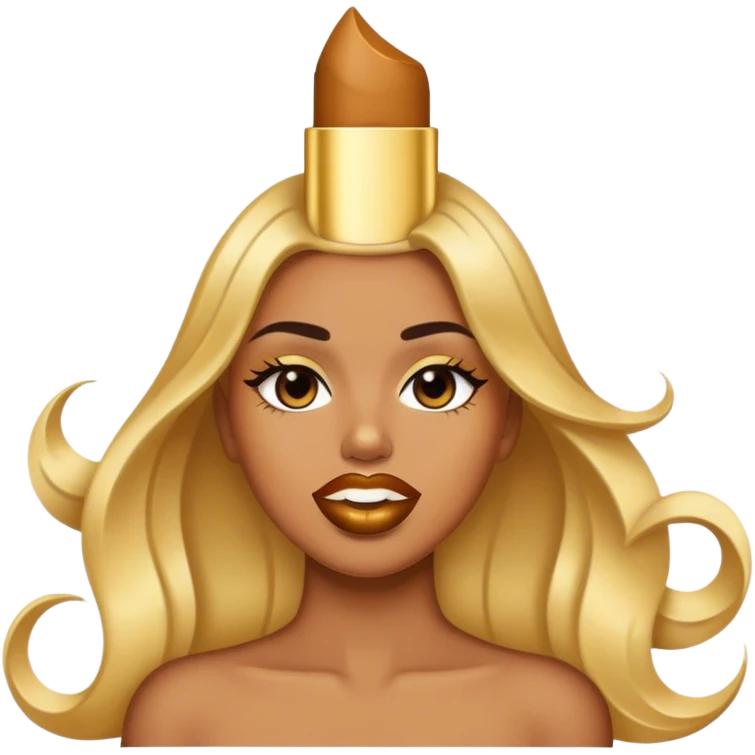 Gold lipstick emoji