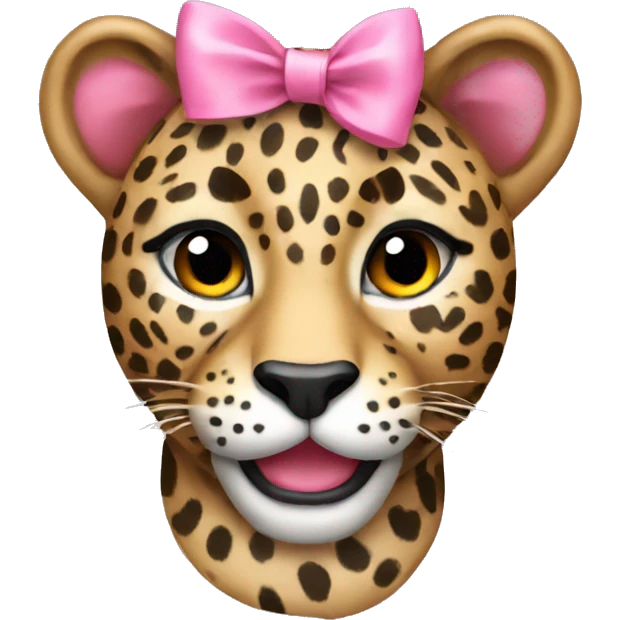 Leopard with pink bow emoji