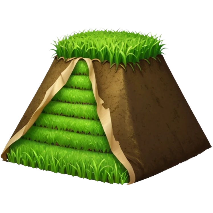 A mound of silage covered by plastic sheeting, but partially open so we can see it emoji