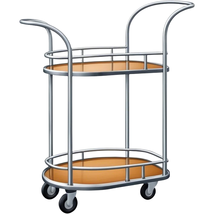 a tall hotel trolley with only one platform at the bottom and curved arch at the top emoji