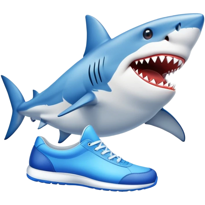 shark with shoes blue  emoji