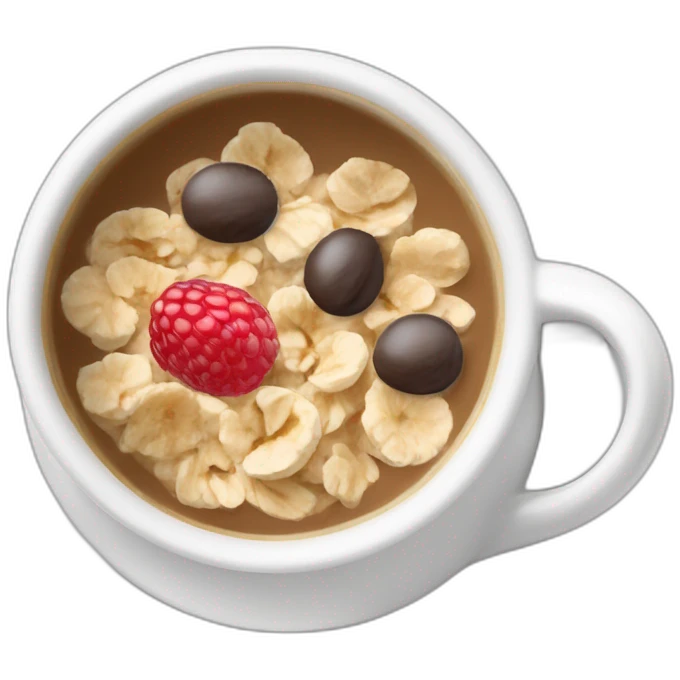 tasse d’expresso à côté d’un bol de muesli emoji