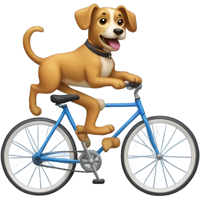 Dog riding a bycecle emoji