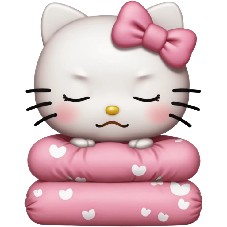 Tired and sleepy hello kitty emoji