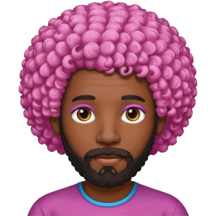 pink haired afro-curly bearded man emoji