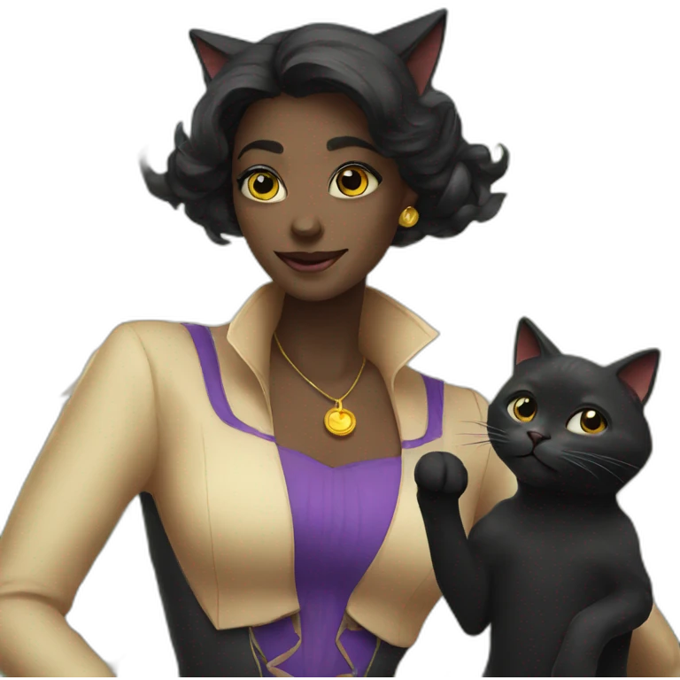 Black-cat-magic emoji