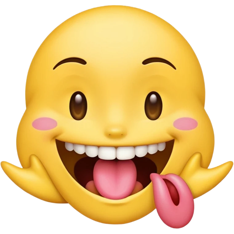 flirty emoji with tounge touching top teeth emoji