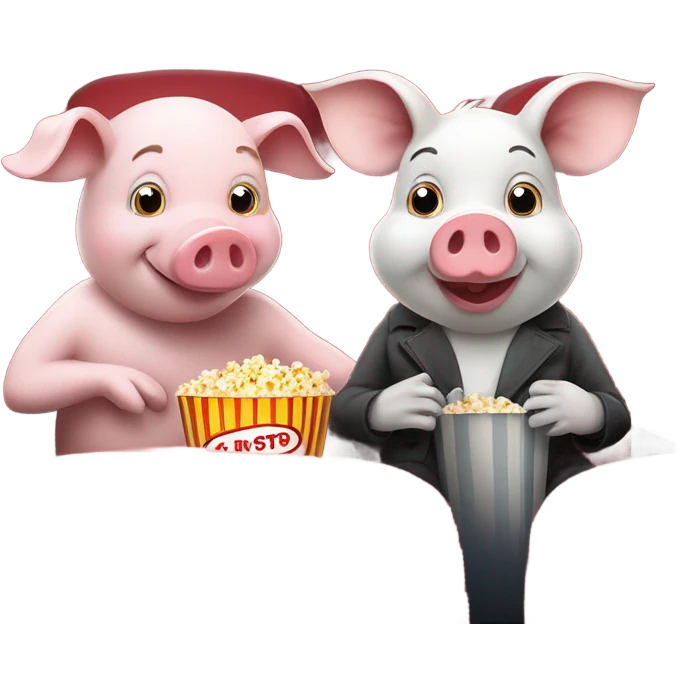 A pig and mouse at the movie theater emoji