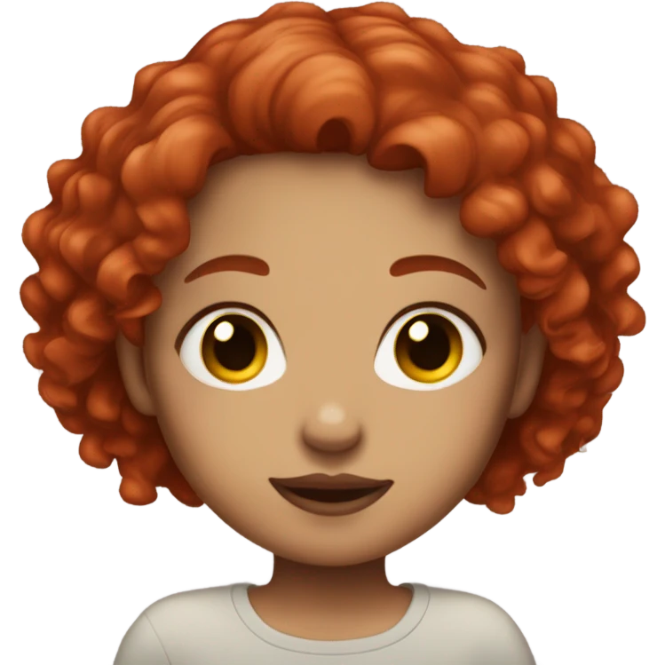 girl with red hair, septum piercing and brown eyes emoji