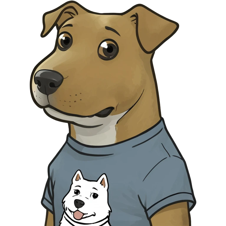 dog wearing a t-shirt emoji