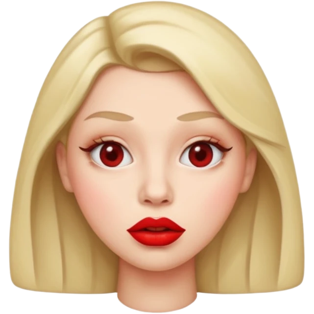 Confused face with big lips and lipstick emoji