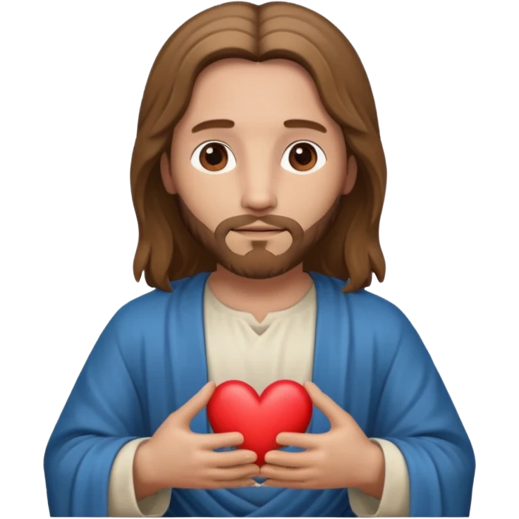 Jésus avec un cœur dans ses mains emoji