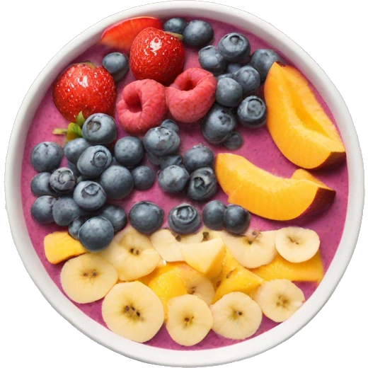 Smoothie bowl with fruit emoji