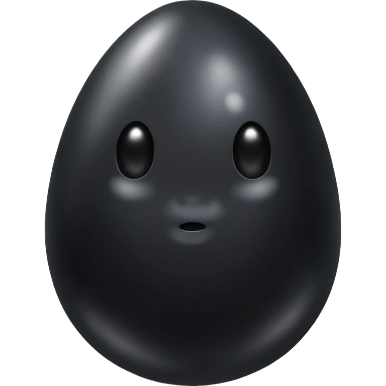 glistening wet black egg, no face emoji