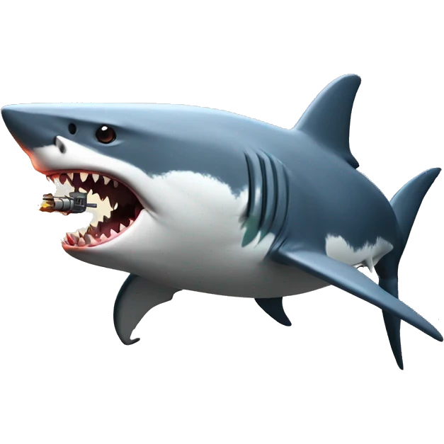 shark shooting a laser gun with a bald eagle  emoji