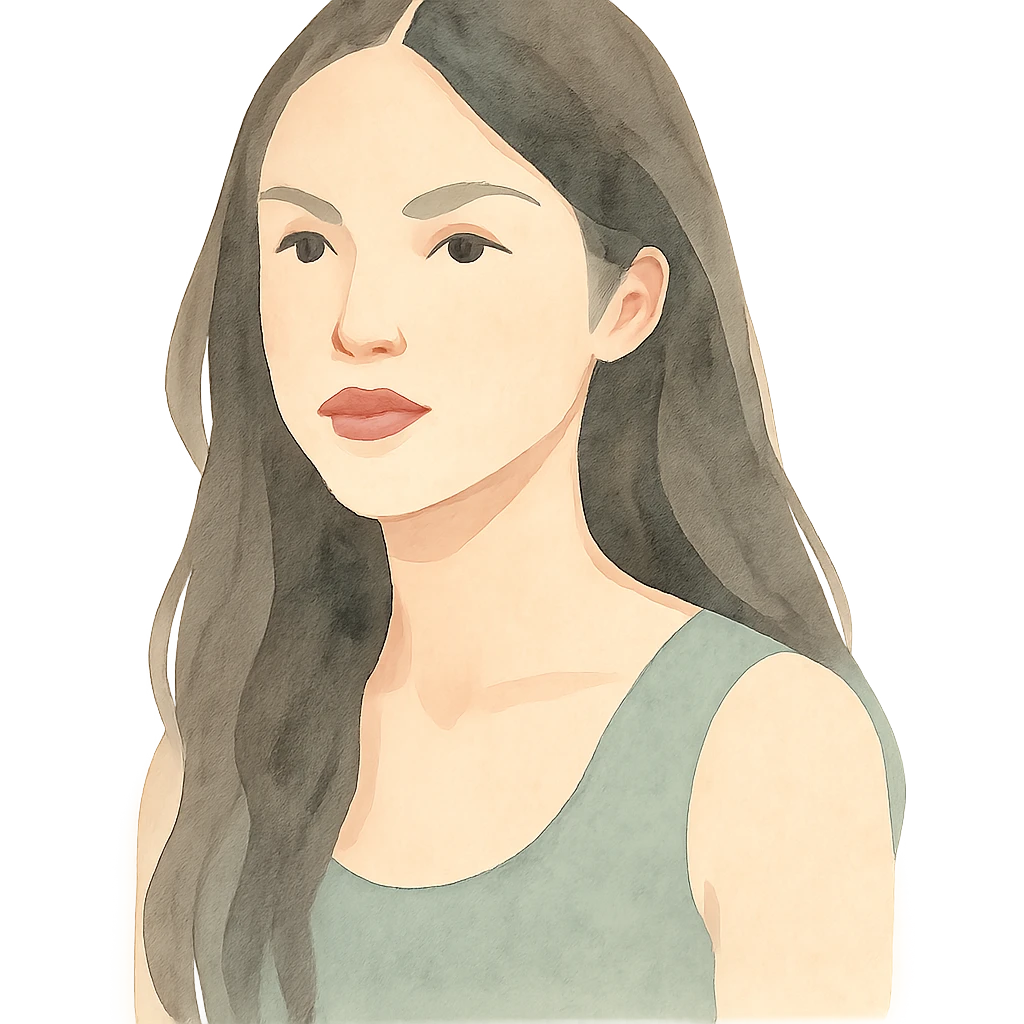 portrait of Olivia Rodrigo, pop singer, expressive style, watercolor art style emoji