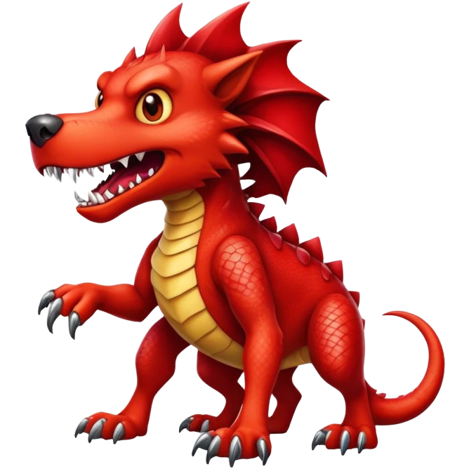 red monster dog body with reptile body  emoji