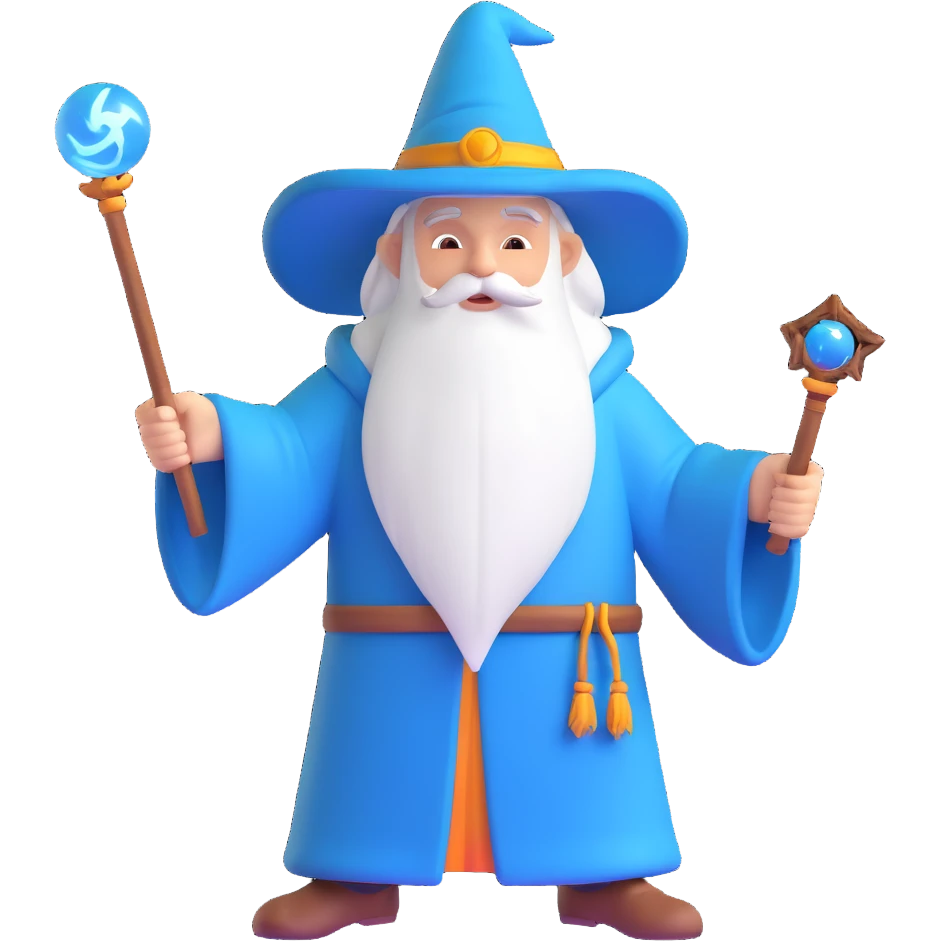 wizard mage character with magical staff emoji