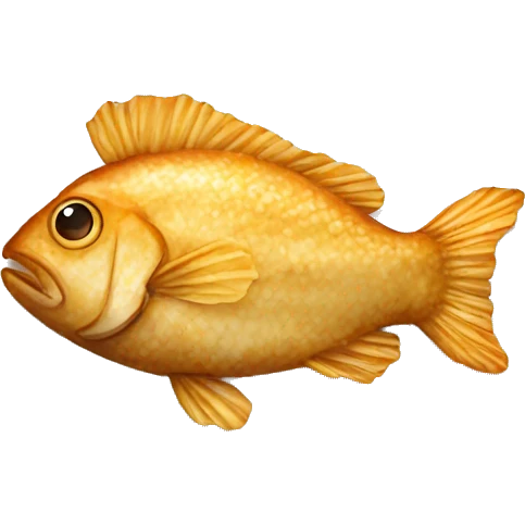 Fried fish on a white plate emoji