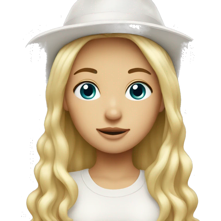 Blond girl with white hat emoji