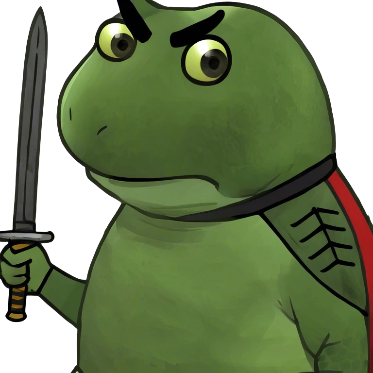 Turtle in cat suit with samurai sword  emoji