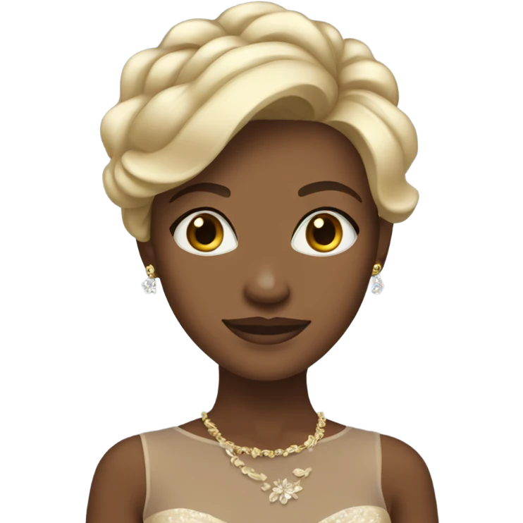 Brown skin blonde girl in elegant dress emoji