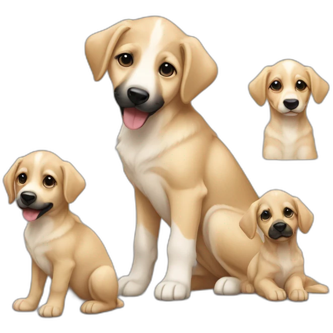 brie shepherd fawn puppy blonde and black face emoji