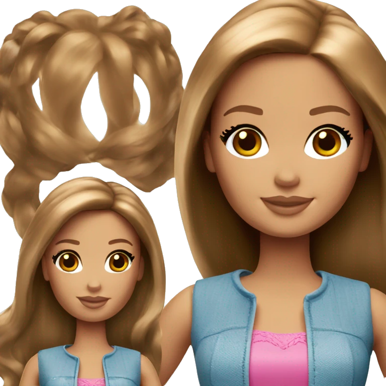barbie with brown-haired emoji
