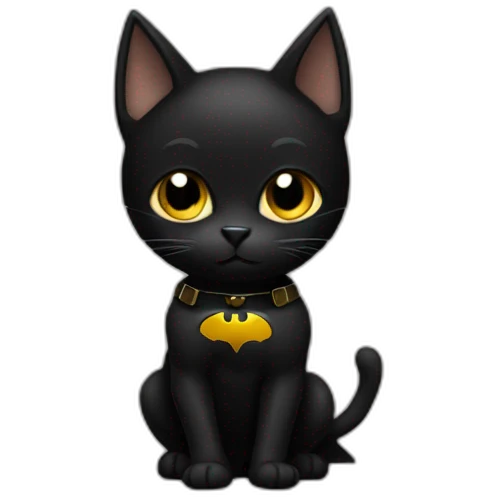 black batman cat emoji