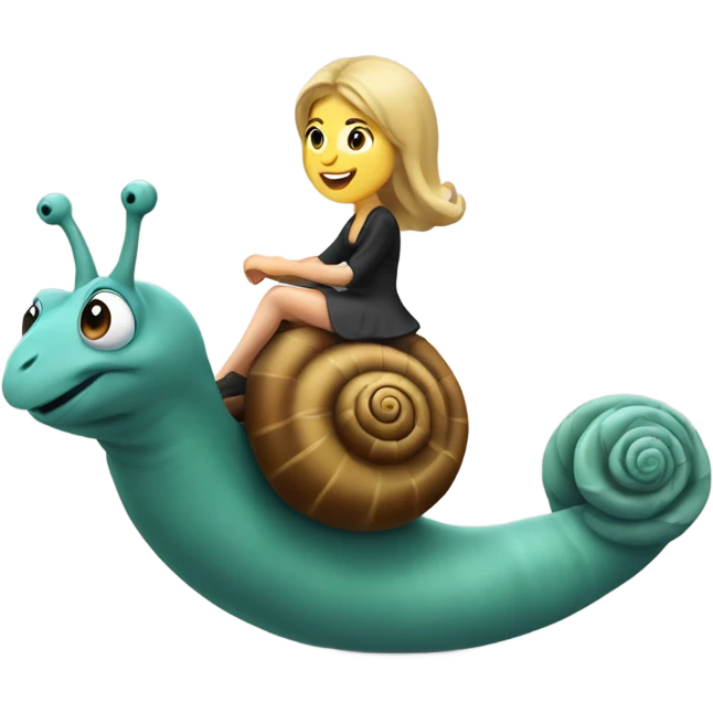 Caucasian Woman riding a snail emoji