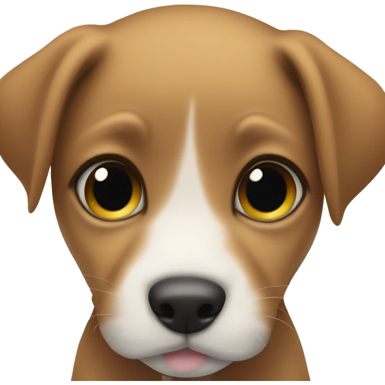 a puppy doing the kissy face emoji