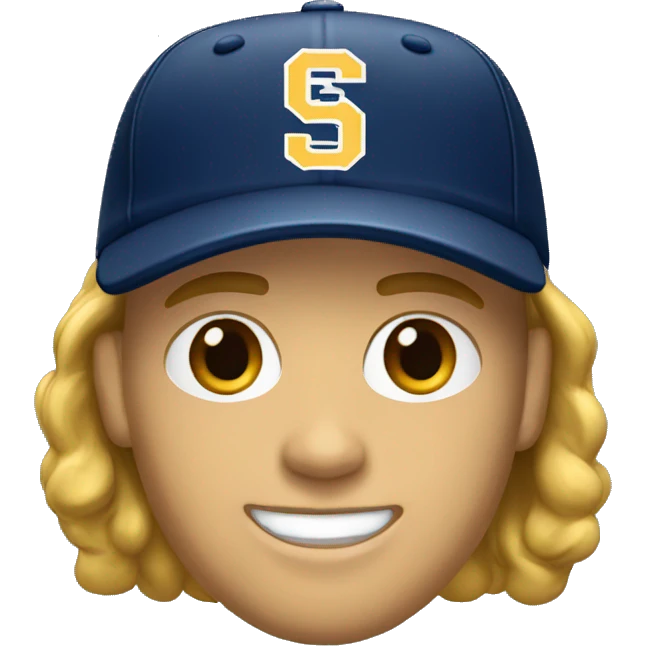 white man wearing UCSD baseball uniform emoji