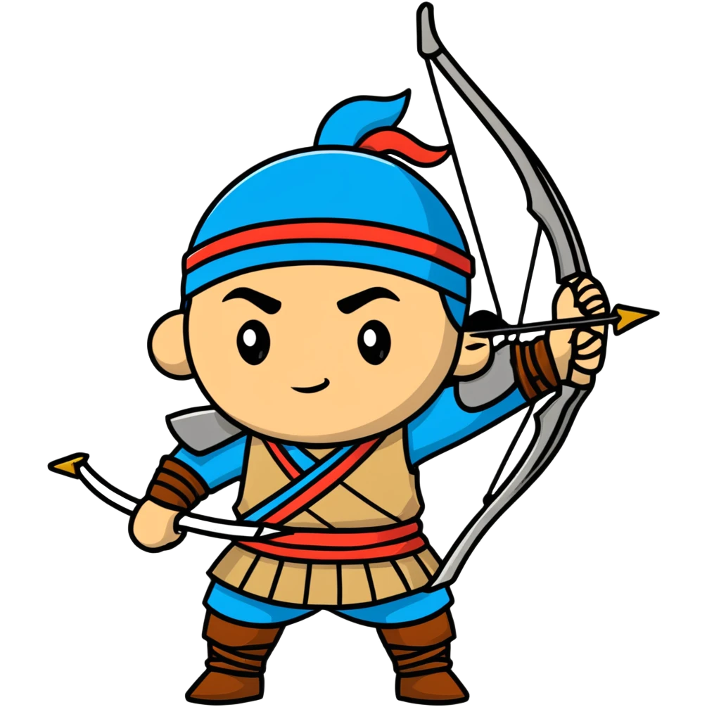 traditional Mongolian warrior bow and arrow emoji