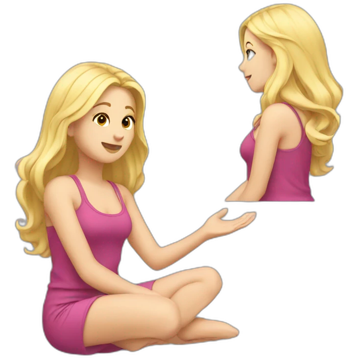 blonde girl kneeling emoji