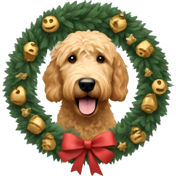 Golden doodle wreath emoji