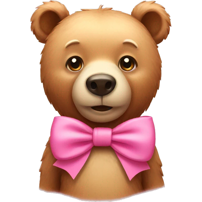Bear wearing pink bow emoji
