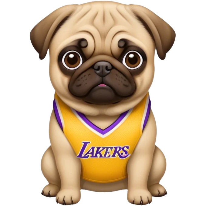 A pug with lakers uniform  emoji