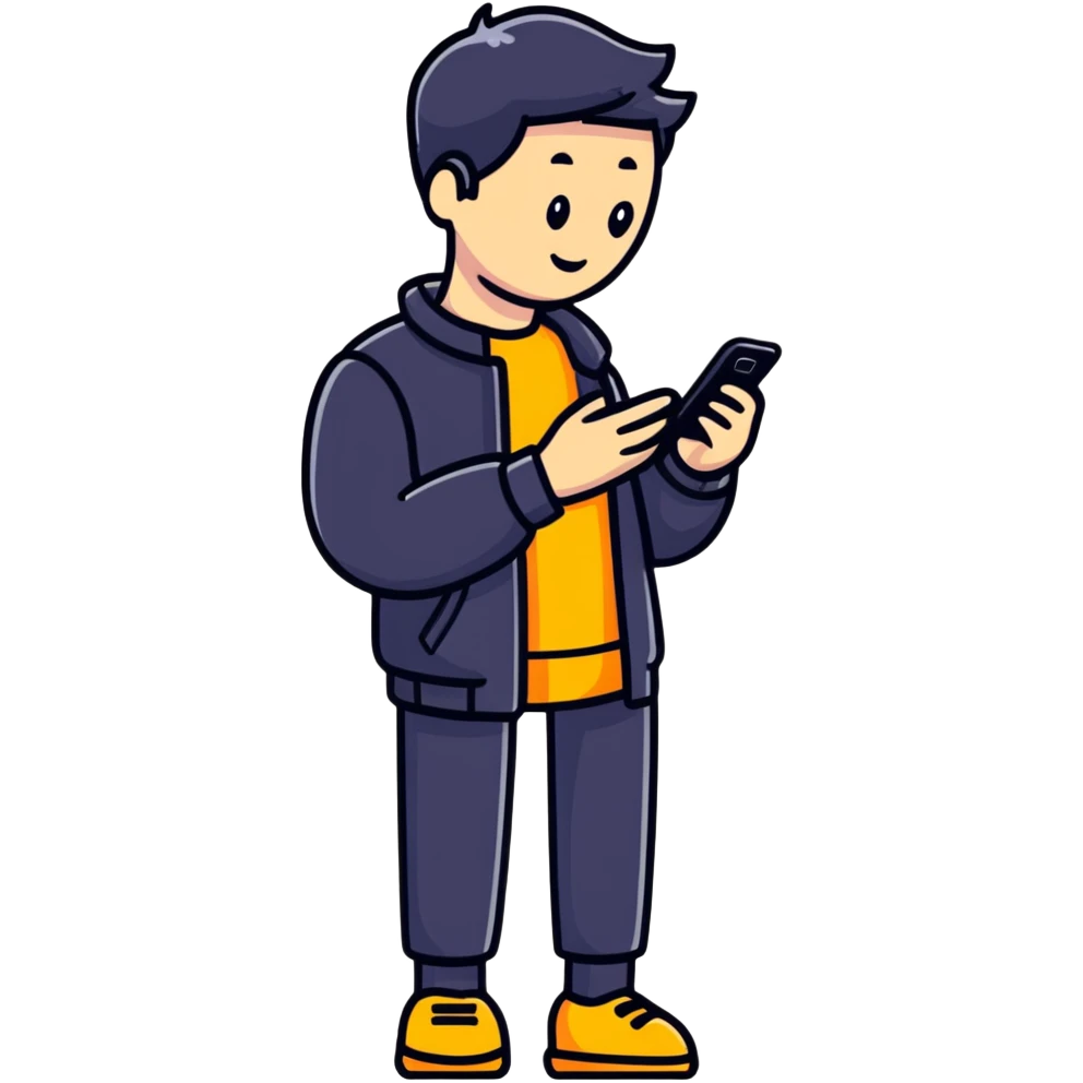 person texting on a smartphone emoji