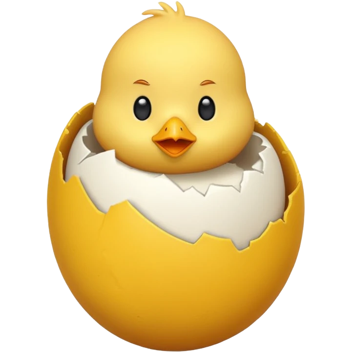 cartoon chick sitting inside a eggshell emoji